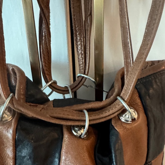 Brown and Black Patchwork Tote Bag - Picture 2 of 5